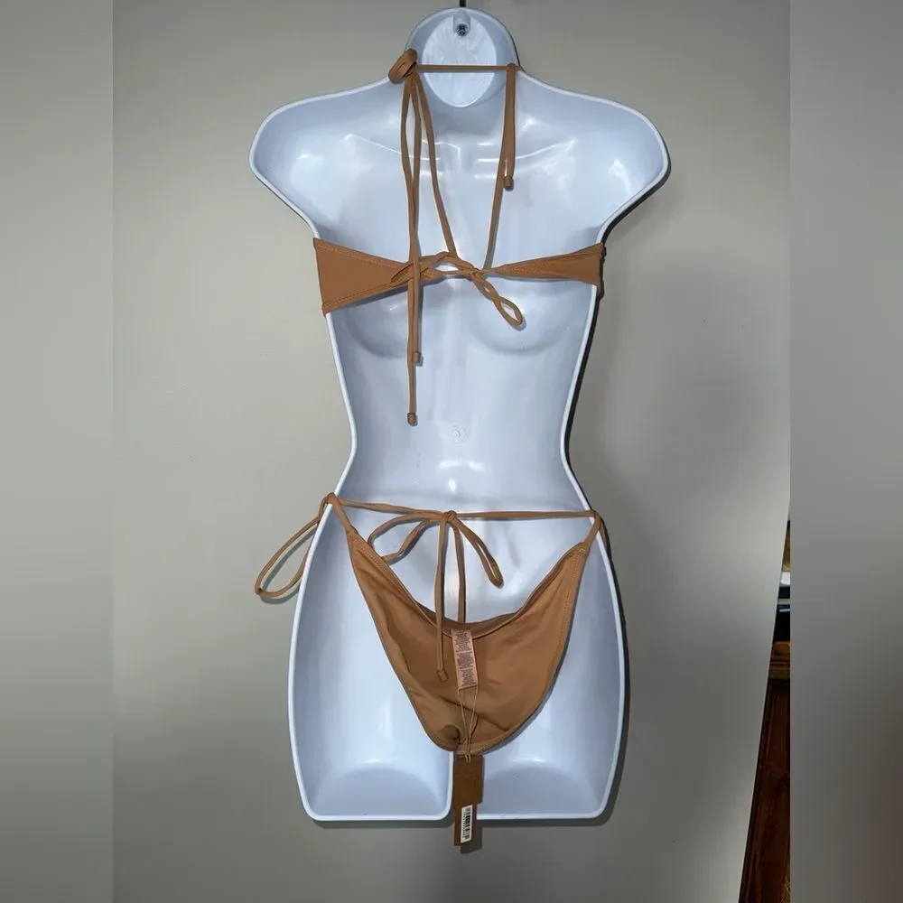 SKIMS SWIM MONOKINI LACE UP ONE PIECE Size XL